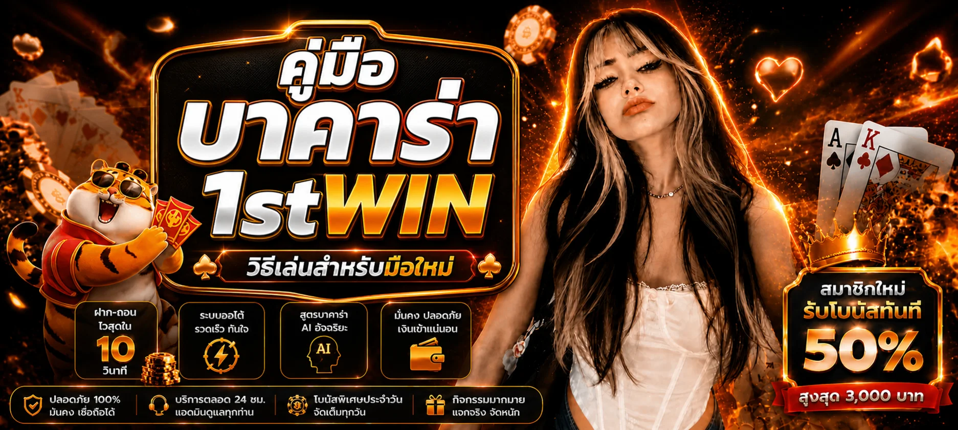 1stWIN บาคาร่าออนไลน์ วิธีเล่นและคำศัพท์สำหรับมือใหม่
